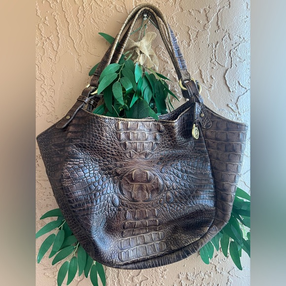 Brahmin Handbags - Brahmin Croc-Embossed Brown Purse